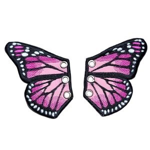 Custom Pink Butterfly Wings Lace Up Shoe Accessory Rave Y2K Festival Cute